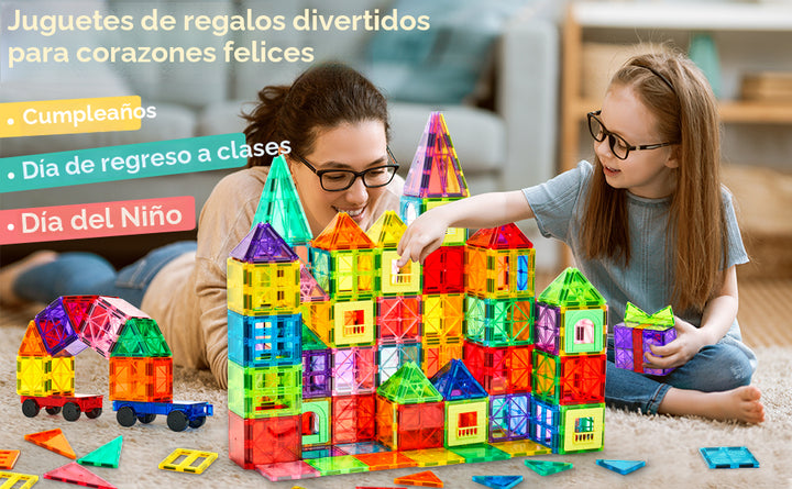 Bloques de construcción magnéticos de 132 piezas con 2