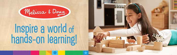 Melissa Doug Juego de bloques de madera ABC/123 de lujo