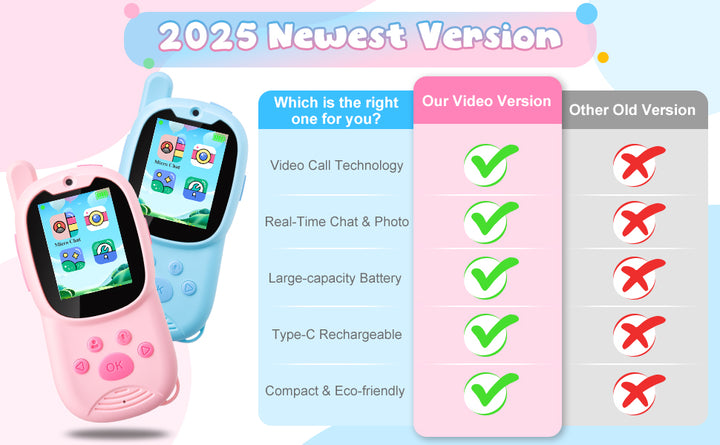 Walkie Talkies de video mejorados para niños Walkie