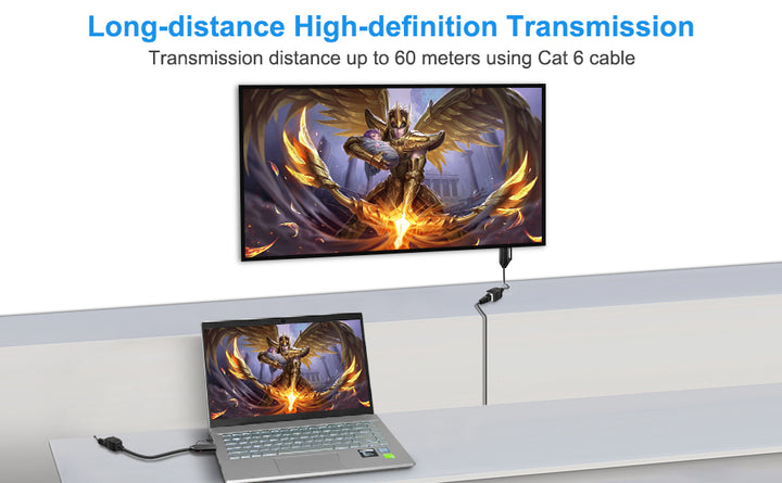 Wiistar Extensor HDMI sobre Cat5e/6 HDMI a RJ45 Extensor