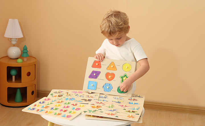 GRINNNIE - Rompecabezas de madera para niños pequeños