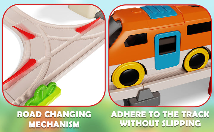 Juego de tren urbano para niños 55 piezas de tren