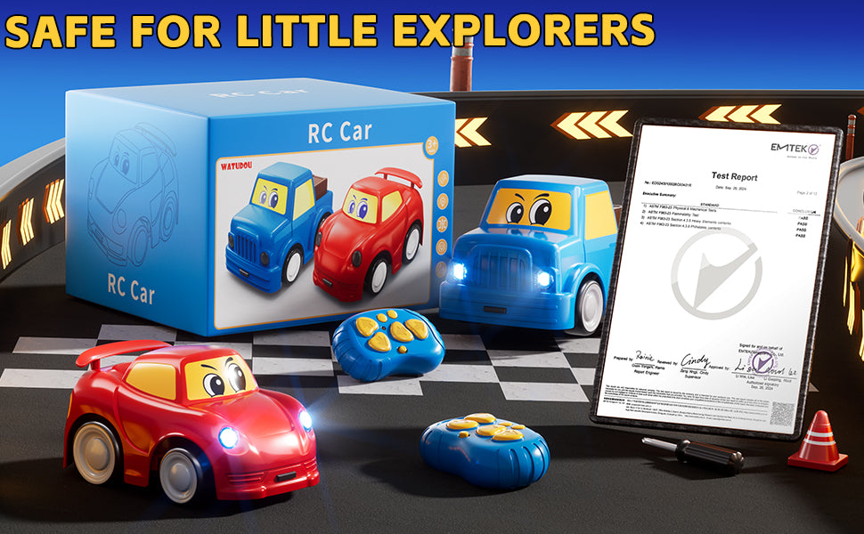 Coche de control remoto para niños pequeños de 1-3 2-4 3-5