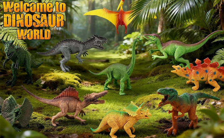 12Pcs Dinosaur Toy Set Realistic Mini Dinosaur Figurines