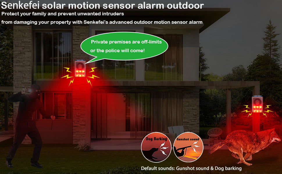 Alarma de Sensor de Movimiento Solar para Exteriores -