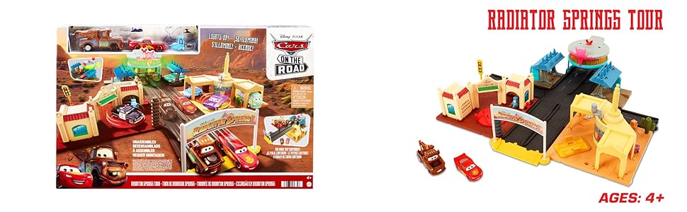 Mattel Disney y Pixar Cars On The Road Playset con 2