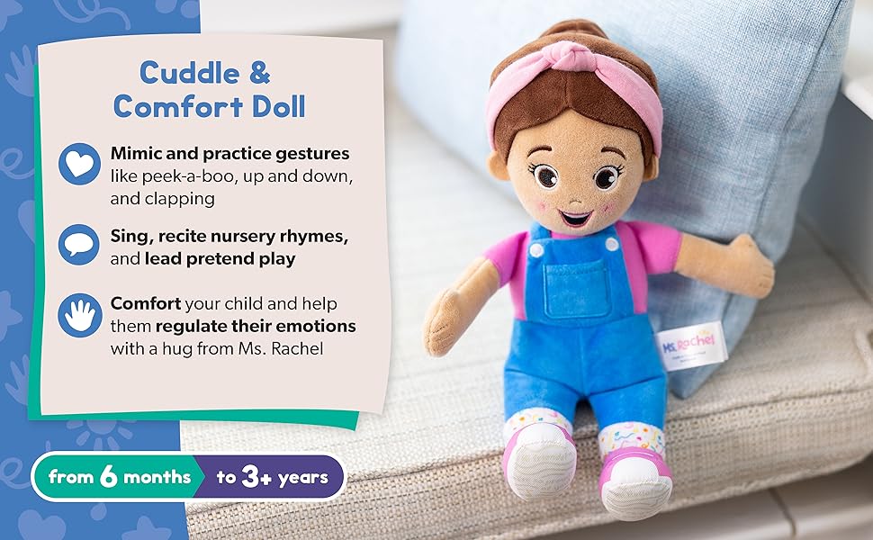 Ms Rachel - Muñeca oficial para abrazar y estar cómoda
