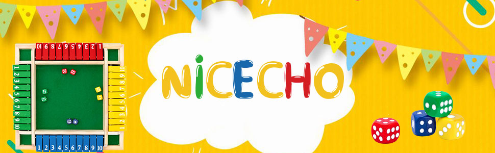 Nicecho Shut The Box - Juego de dados para 2 a 4 jugadores