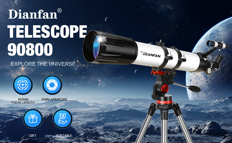 Dianfan Telescopio apertura de 90 mm y longitud focal de
