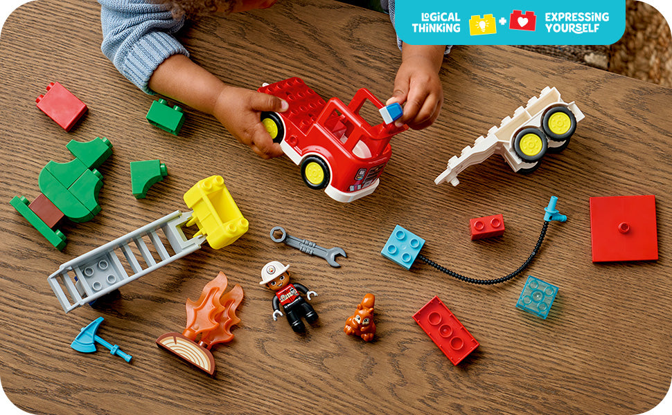 LEGO DUPLO - Camión de bomberos con manguera y juguete de
