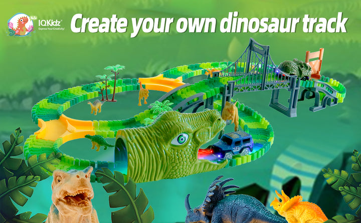 Dinosaur World Race Track Toys - Juego de pista flexible