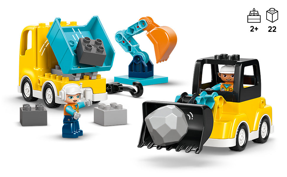 LEGO DUPLO Town - Vehículos de construcción 3 en 1 para