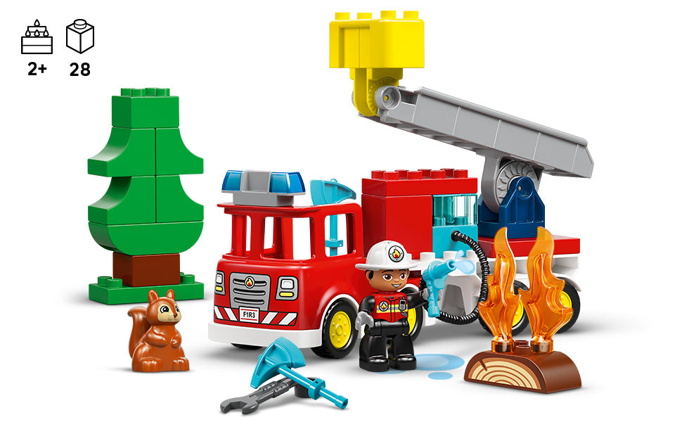 LEGO DUPLO - Camión de bomberos con manguera y juguete de