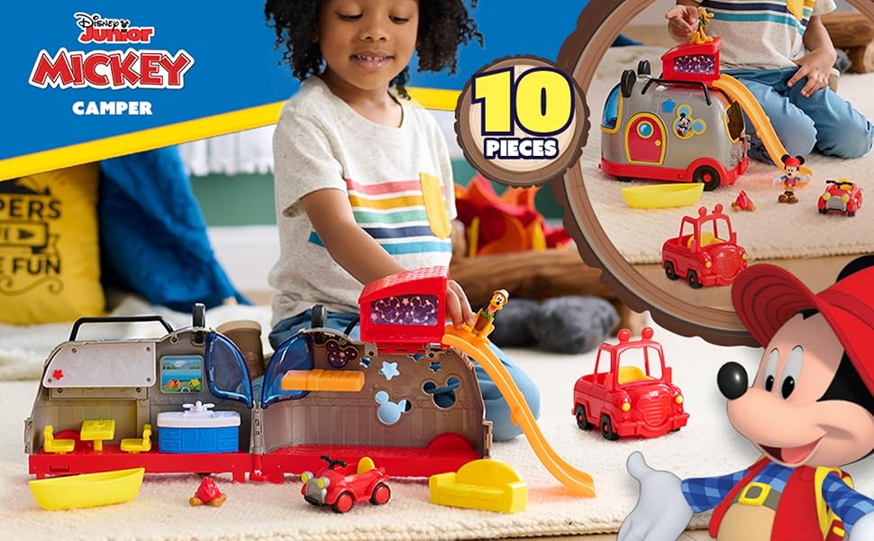 Disney Junior Mickey Mouse Happy Camper - Juego de luces y