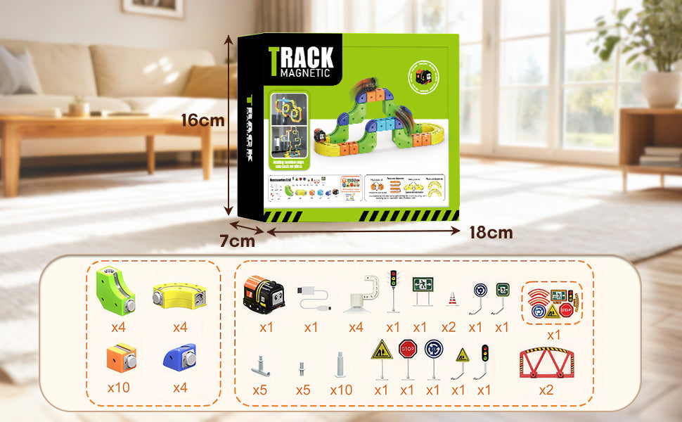 Juego de tren eléctrico  22 piezas flexible 3D que desafía