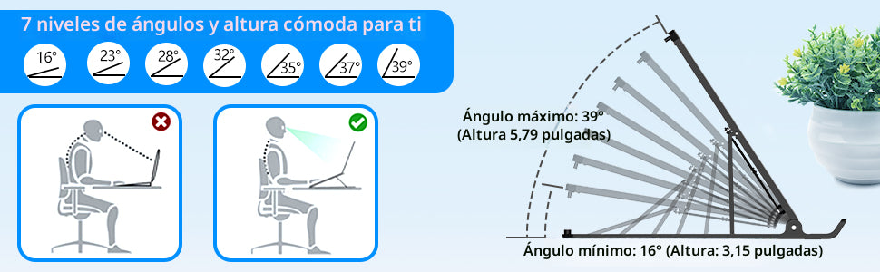 Gogoonike Soporte ajustable para laptop elevador portátil