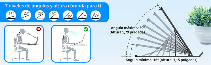 Gogoonike Soporte ajustable para laptop elevador portátil