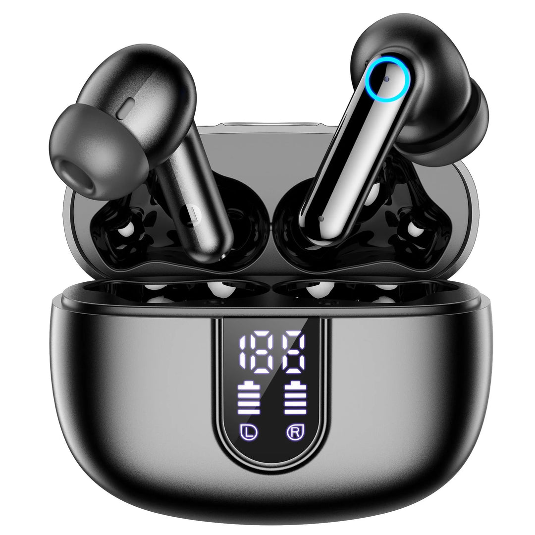Wireless Earbuds Bluetooth 5.4 Headphones Deep Bass Hi-Fi Stereo Ear Buds In-Ear Earphones with Mic Clear Call, 60H Playtime Dual LED Display Ear Buds IPX7 Waterproof for Sports, Workout