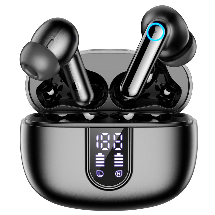 Wireless Earbuds Bluetooth 5.4 Headphones Deep Bass Hi-Fi Stereo Ear Buds In-Ear Earphones with Mic Clear Call, 60H Playtime Dual LED Display Ear Buds IPX7 Waterproof for Sports, Workout