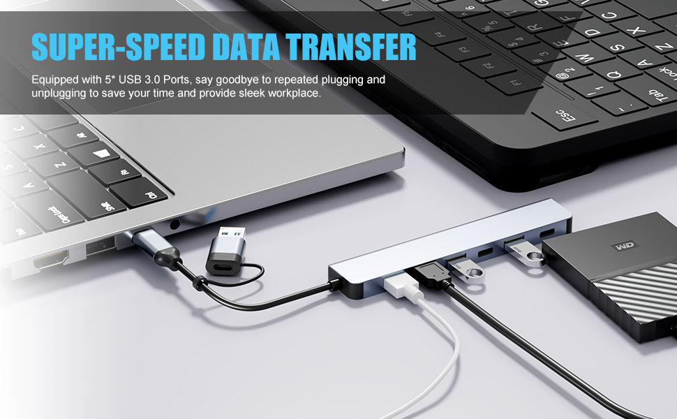 Actualización Concentrador USB C/USB BERLAT Aluminio 7 en