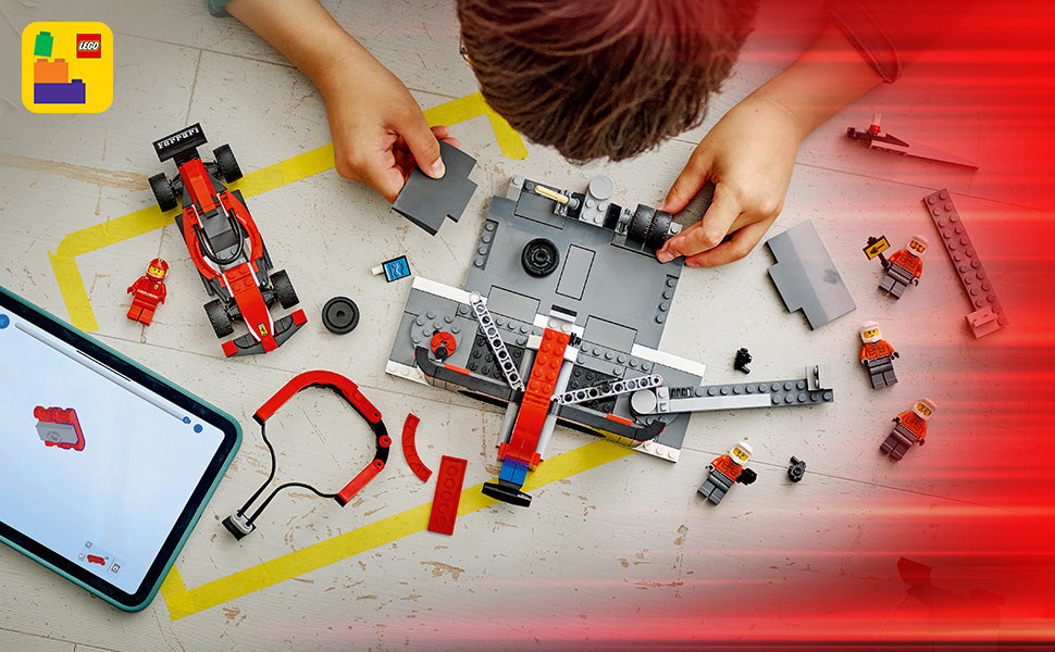LEGO City F1 Pit Stop Pit Crew con coche Ferrari de