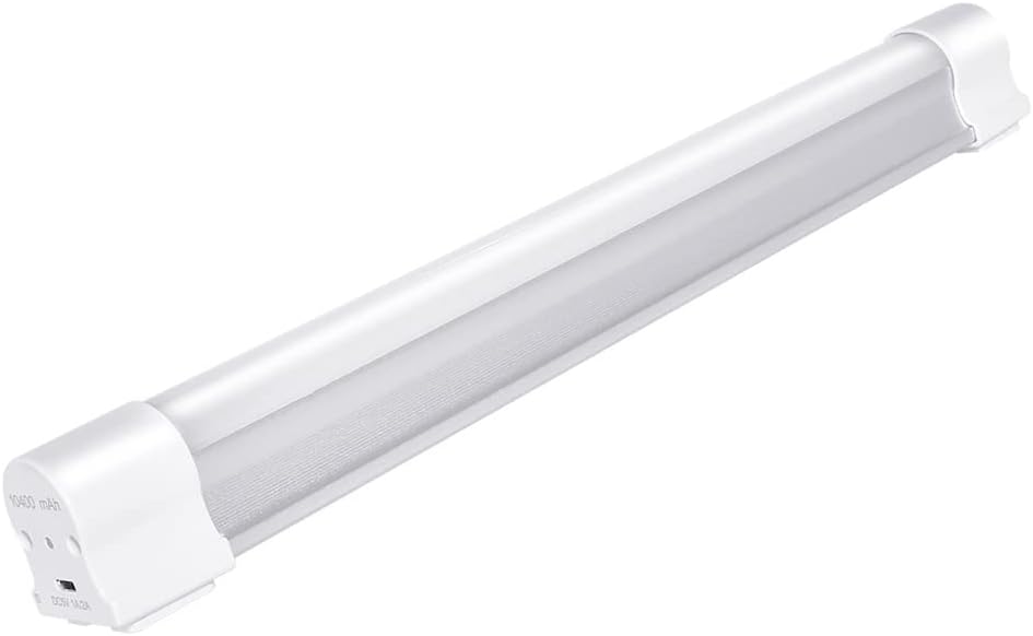 Lámpara LETOUR Tubo LED de luz magnética, luces de trabajo 6000 lúmenes, 10400 mAh, 5 opciones de iluminación, linterna de campamento, recargable por USB, luces portátiles con 2 imanes de duración durante 80