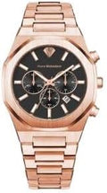 PIERRE RICHARDSON PR5812 Reloj para Hombre – Esfera Negra, Acero Inoxidable Dorado, Cuarzo, Cristal de Zafiro, 41mm, 5ATM