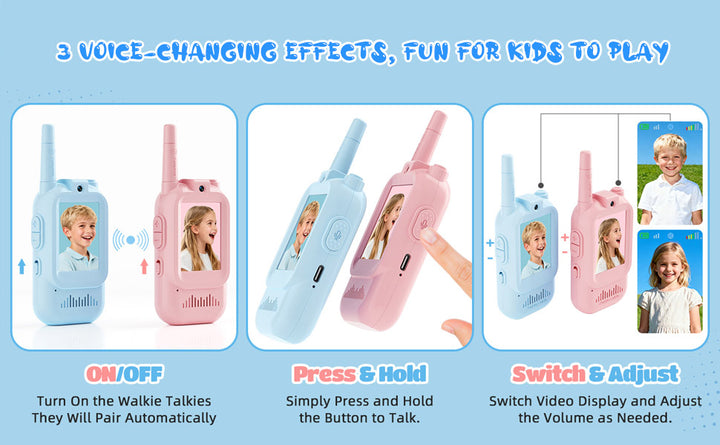 Walkie Talkies de video para niños con pantalla de