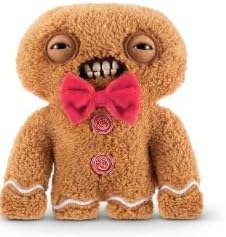 ZURU Fuggler Festive Fuggs Peluche Suave de 9 pulgadas, Juguete de Animal de Peluche de Monstruo Feo con Dientes Similares a los Humanos, Tema Navideño Multicolor (Pan de Jengibre)