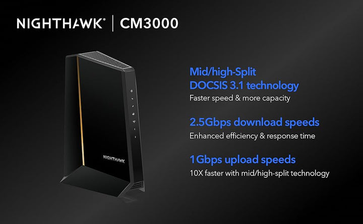 NETGEAR Nighthawk DOCSIS 31 Cable módem de división
