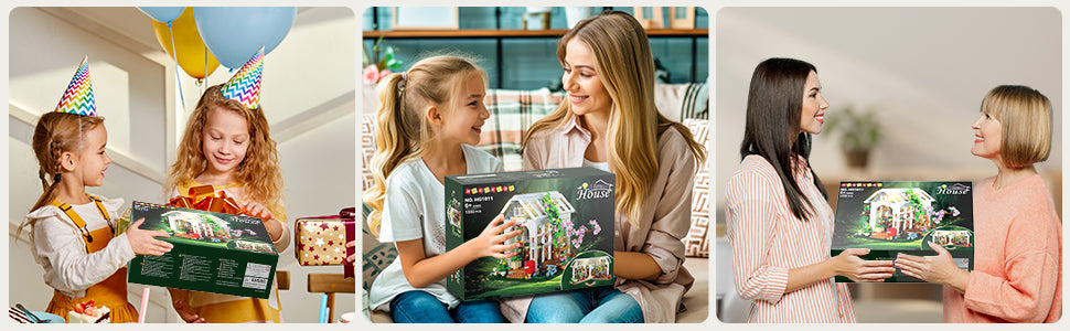 HOGOKIDS Juego de construcción de casa de flores con luz
