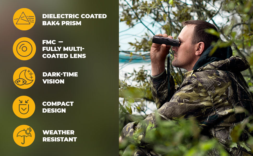 Koly BAK-4 Prism - Telescopio monocular de 10X25 alcance