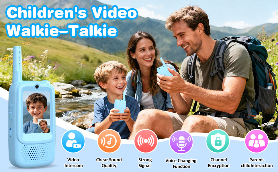 Walkie Talkies de video para niños paquete de 2 Walkies