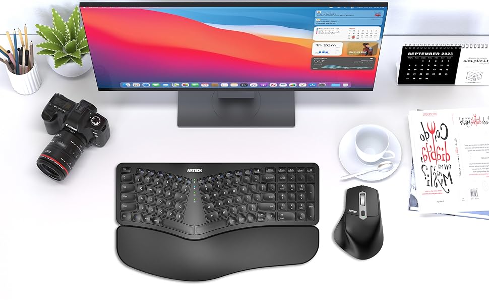 Arteck Teclado ergonómico dividido con reposamuñecas