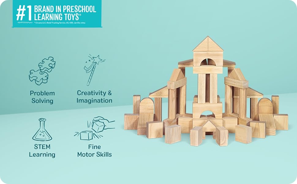 Bloques para armar lisos de madera Melissa Doug Estándar