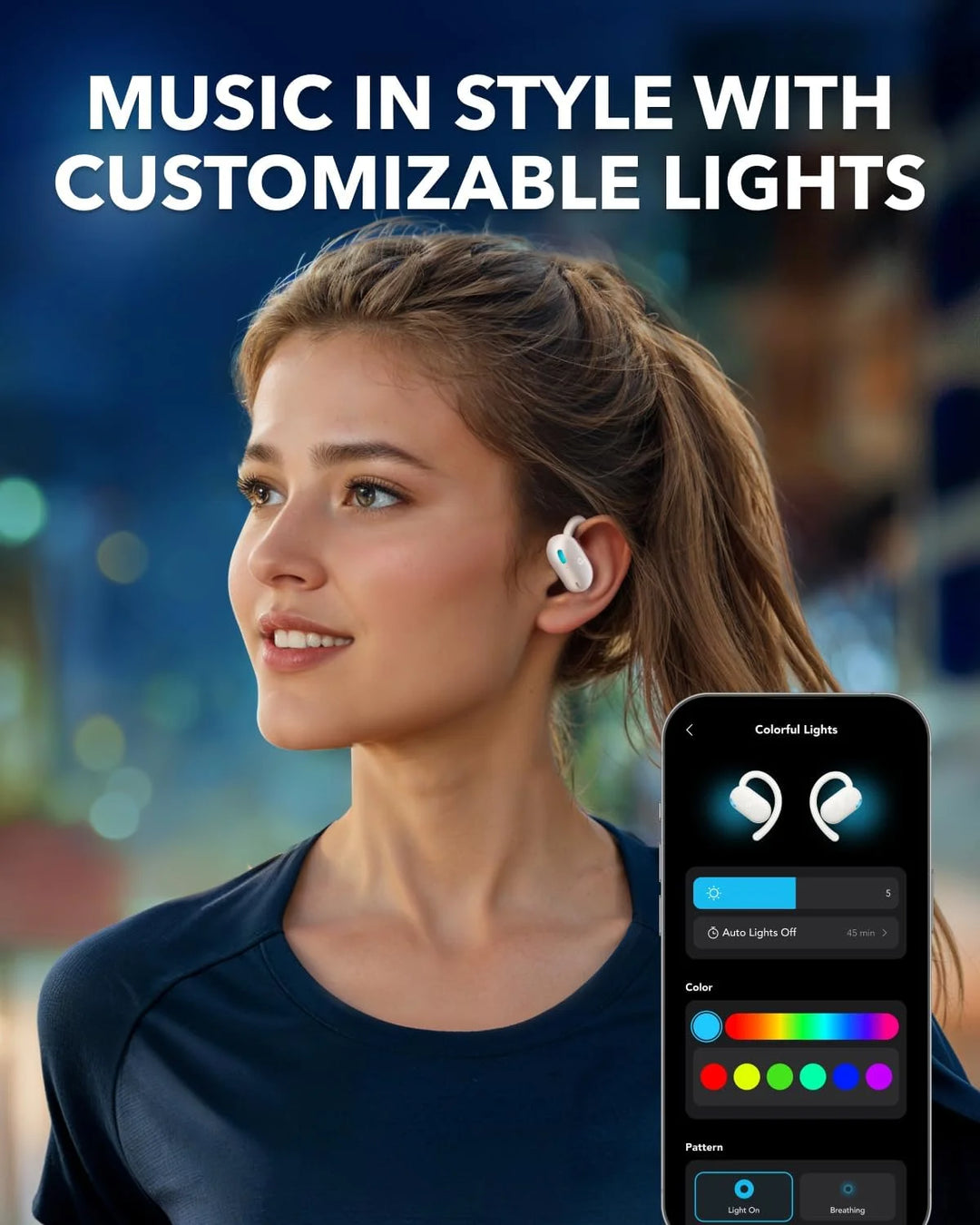 V20I by Anker Open-Ear Headphones, Rotatable Ear Hooks, Ultra-Comfort, Snug Fit, White