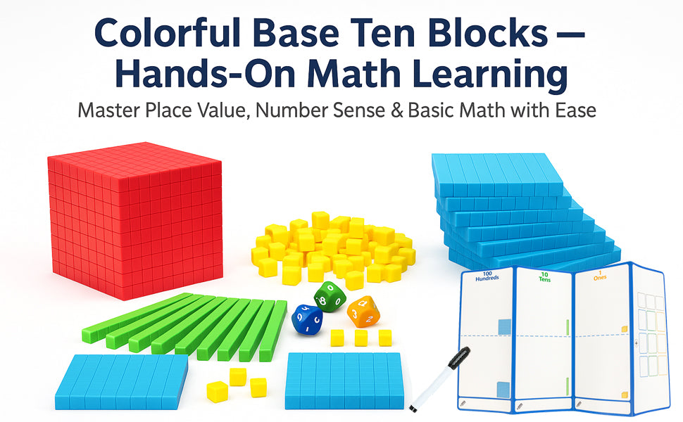 JUGGPENG Bloques base de diez para matemáticas bloques de
