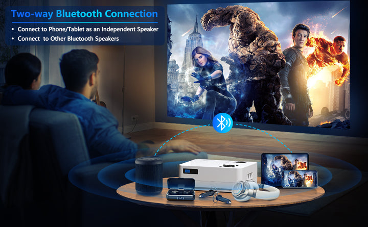 Proyector Native 1080P con WiFi y Bluetooth bidireccional