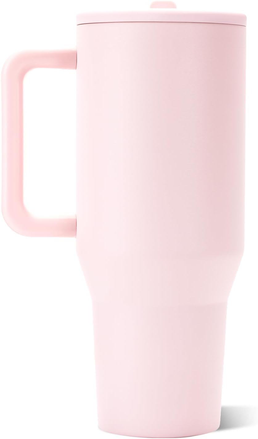 HydroJug Traveler - Botella de agua aislada con asa, 40 onzas, arena rosa
