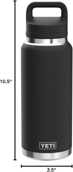 YETI Rambler - Botella de 26 oz, aislada al vacío, de acero inoxidable con tapa Chug, color negro