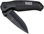 Klein Tools 44220 Navaja de bolsillo, negra, hoja con punta de gota