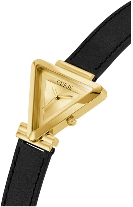 GUESS Reloj para mujer de 1.339 in - Correa negra esfera champán caja en tono dorado