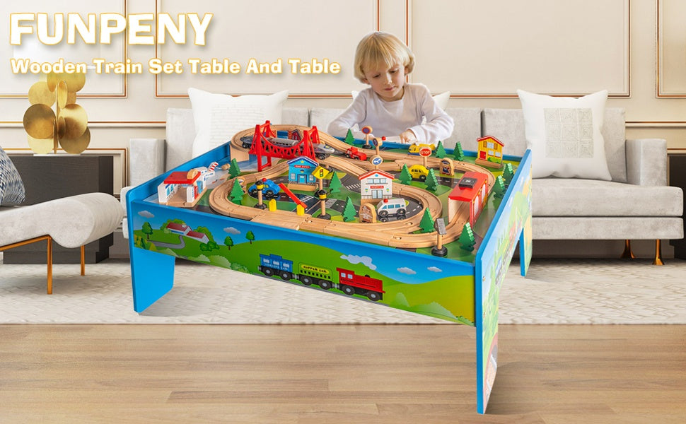 FUNPENY Juego de mesa de trenes de juguete juegos de pista