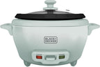 BLACK+DECKER Arrocera de 6 tazas con cesta de vapor, spray de surf