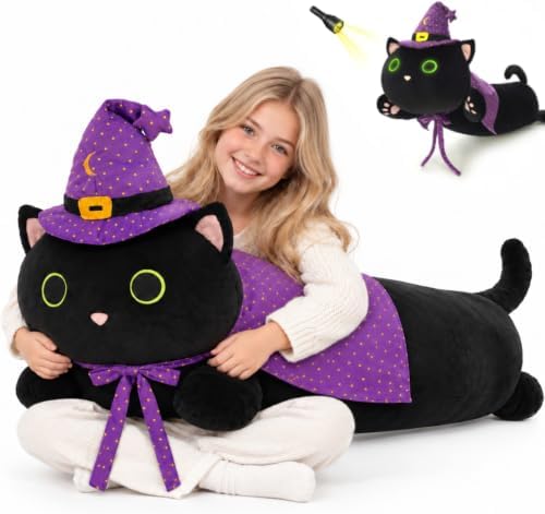 MaoGoLan - Almohada corporal de felpa de 44 pulgadas, almohada de gato de