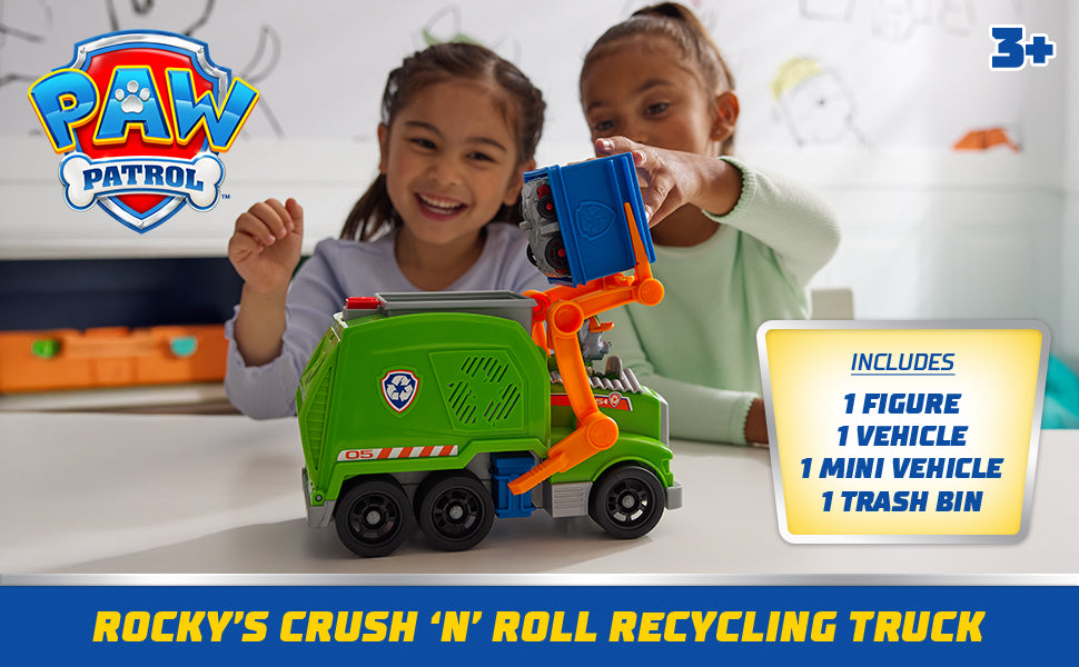 Paw Patrol Crush N Roll - Camión de reciclaje con figura