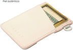 Thread Wallets Cartera con tarjetero de cuero minimalista ultradelgada (blanco hueso)
