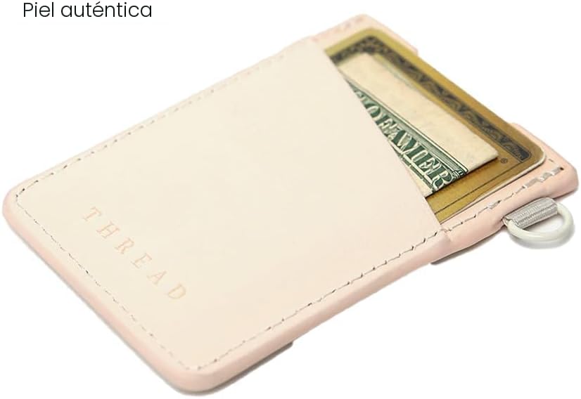 Thread Wallets Cartera con tarjetero de cuero minimalista ultradelgada (blanco hueso)