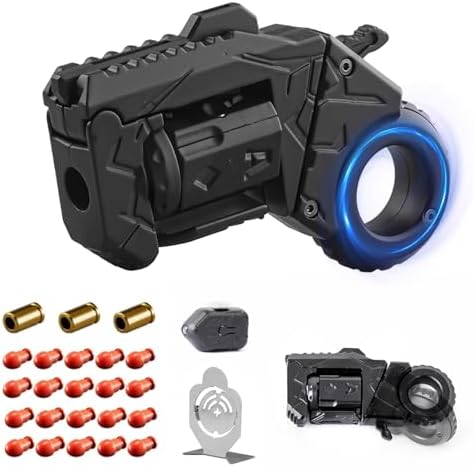 Juguetes sensoriales de metal para adultos con pistola: anillo para la ansiedad para hombres, alivio del estrés, alivio del estrés, alivio del estrés, para concentración de dedos, oficina, estudio, vi