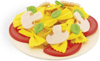 Janod - Mezcla de pasta - Juego de pasta - Juego de cocina y té - 58 piezas de madera, cartón y fieltro incluidas - Pinturas a base de agua - 3 años + J06598